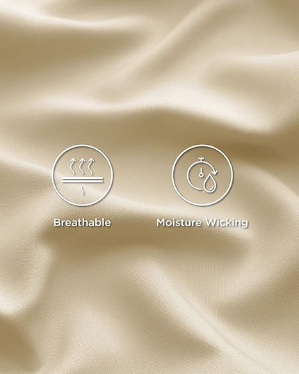 Bedsure Cooling Sheets Twin, Rayon Derived from Bamboo, Breathable & Soft Twin Sheets Set, Deep Pocket Up to 16 Inches, Hotel Luxury Silky Bedding for Hot Sleepers, Alabaster Gleam