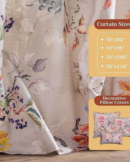 Maison d' Hermine Curtains for Living Room 100% Cotton 84 inch Length Two Panels Light Filtering Curtains for Bedroom Windows with Rod and Loop Pockets Drapes (Equinoxe Multicolor, 50" W x 84" L)