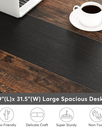 Tribesigns Modern Computer Desk, 70.8 x 31.5 inch Large Office Desk Computer Table Study Writing Desk Workstation for Home Office, Rustic/Black