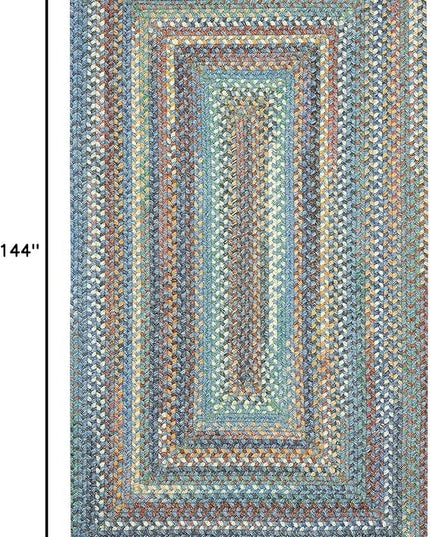 Capel American Heritage Legacy Blue 9' 0" X 12' 0" Concentric Rectangle Braided Rug