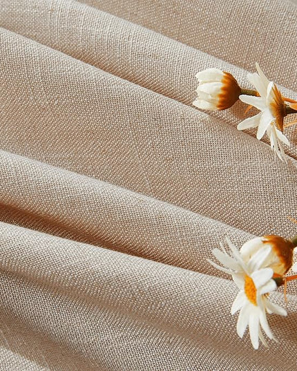 Joydeco Linen Curtains for Living Room,Light Filtering Rod Pocket Back Tab Semi Sheer Drapes Window Long Curtains 72 inches Long Sheer Bliss