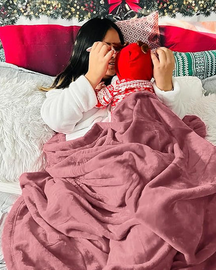 Bedsure GentleSoft Fleece Bed Blankets Queen Size Dusty Rose - Soft Lightweight Plush Fuzzy Cozy Luxury Blanket Microfiber, 90x90 inches