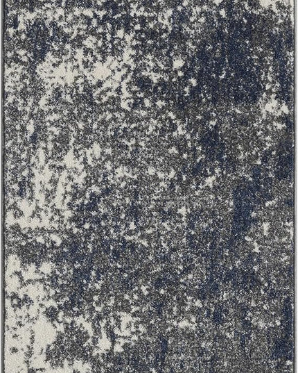 Keen Home Design Area Rugs - 2x3 Non-Shedding, Abstract Rugs for Kitchen, Living Room, Bedroom, Dining Room, Entryway - Size: 2' x 3', Navy/Grey/White