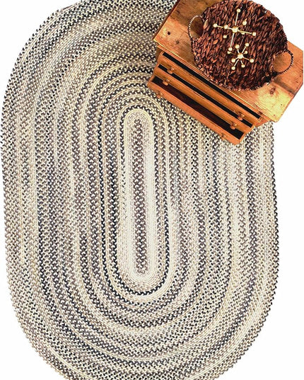 Capel American Heritage Pewter 0' 24" X 0' 48" Oval Braided Rug