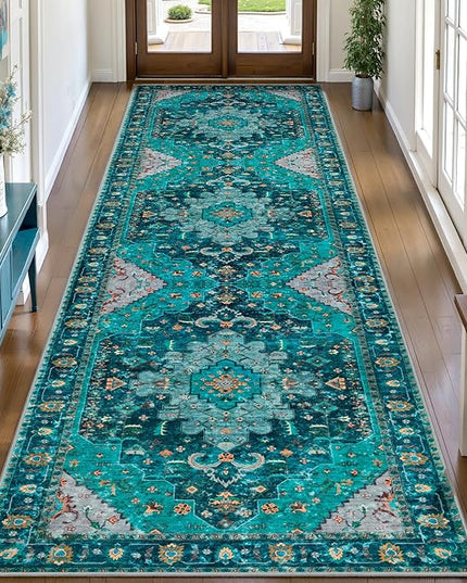 Ciicool 3x8ft Runner Non Slip Rug, Washable Runners Rug Non Shedding Pet Friendly Indoor Floor Long Carpet Hallway for Bathroom Kitchen Living Room Bedside