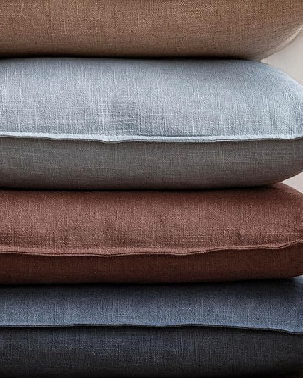 Foindtower Pack of 2, Decorative Linen Soild Throw Pillow Covers Soft Accent Euro Cushion Case Boho Farmhouse Pillowcase for Chair Couch Sofa Bedroom Living Room Home Decor 26 x 26 Inch Sky Blue