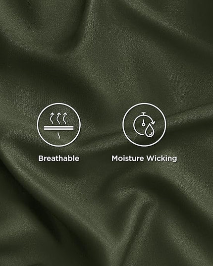 Bedsure Cooling Sheets Twin, Rayon Derived from Bamboo, Breathable & Soft Twin Sheets Set, Deep Pocket Up to 16 Inches, Hotel Luxury Silky Bedding for Hot Sleepers, Olive Green