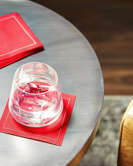 Five Star Cocktail Napkins, 50 Luxury Cotton Disposable Cocktail Party Napkins, 4.5" x 4.5" for Home Bars, Game Nights, Beverages, Birthdays, Weddings & Holidays, Toreador