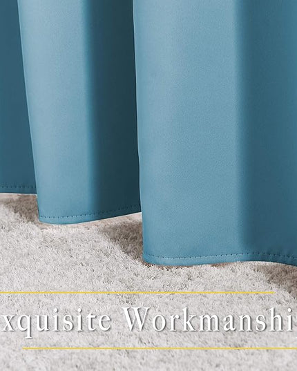 NICETOWN Blackout Curtains Panels for Window - Thermal Insulated Solid Grommet Blackout Panels/Drapes for Bedroom (Teal Blue=Light Blue, Set of 2 Panels, 52 by 45 Inch)