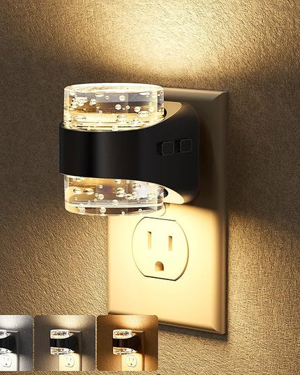 Briignite LED Night Light Plug into Wall - Dimmable Night Light with Bubble Design 3000K/4000K/5000K & 3 Brightness Levels for Baby Nursery, Hallway, Bathroom, Kids Room, 3CCT