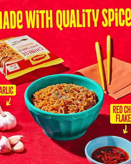 Maggi Chinese Spicy Garlic Noodles, Instant Ramen Noodles, 3 min, Vegetarian, Halal, Kosher, 4-Pack