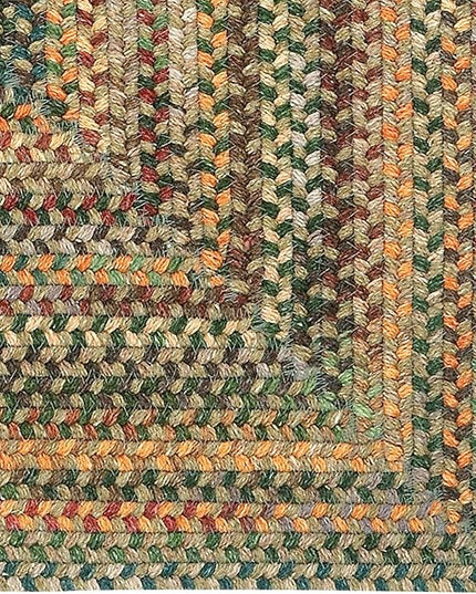 Capel American Heritage Tan Multi 2' 0" X 6' 0" Runner Concentric Rectangle Braided Rug