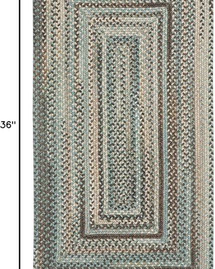 Capel American Heritage Slatewood 0' 24" X 0' 36" Concentric Rectangle Braided Rug