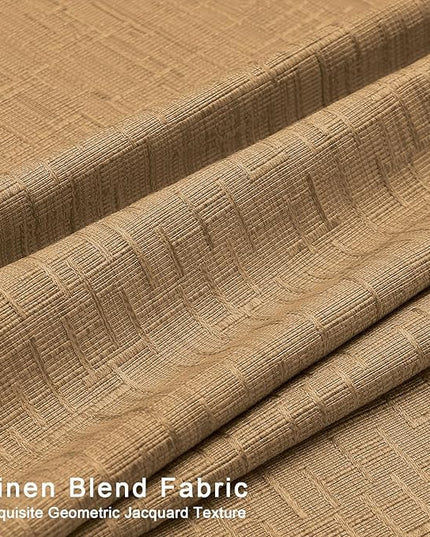 Extra Long Linen Curtains 120 inch Length 2 Panels Thick Faux Linen Blended Window Drapes Burlap Textured Curtains with Grommet for Living Room Farmhouse 10ft (52x120 Light Coffee) Natural