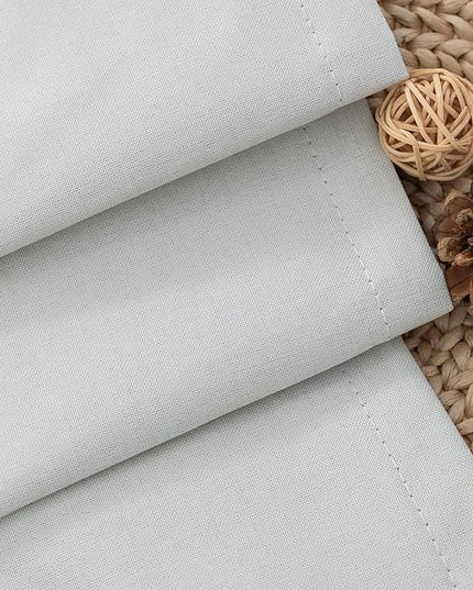 Off White Linen Blackout Curtains 96 Inch Length 2 Panels Set for Bedroom Living Room Grommet 100% Black Out Linen Drapes Room Darkening Window Curtains 96 Inches Long Cream Ivory Beige