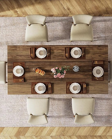 Tribesigns 63-inch Dining Table for 4-6, Farmhouse Kitchen Table with Large Tabletop, Rectangular Dinner Eating Table for Dining Room, Living Room, Kitchen, Dark Brown
