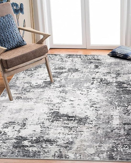ROYHOMEWashable Rug 6x9 Modern Abstract Area Rug Non Slip Non Shedding Low Pile Stain Resistant Rug Soft Carpet for Bedroom Living Room, Green