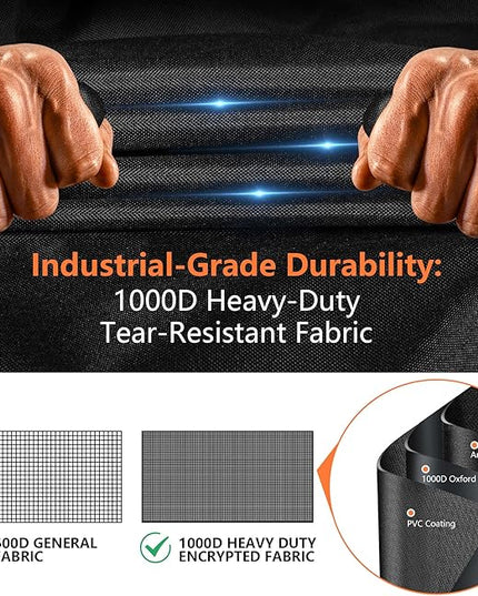 [Upgraded 1000D Heavy Duty Fabric] 52" Grill Cover for Weber Spirit 200 and 300 Series Outdoor Gas Grills, Super Waterproof BBQ Cover, Tear & Fade Resistant 7106 Grill Cover for Weber with Buckle