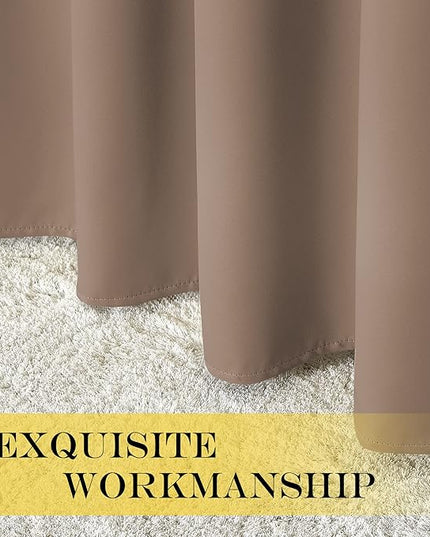 NICETOWN Room Divider Curtain 132 Inches Long, Wide Blackout Sliding Door Curtain for Bedroom, Room Darkening Privacy Window Curtain for Patio Door (1 Panel Set, Cappuccino, 80 x 132 Inch)