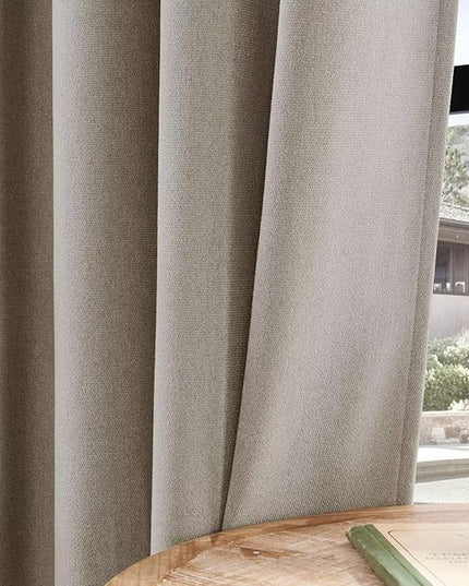 Joydeco Linen Curtains 90 Inch Length, Light Filtering Curtains for Bedroom Living Room, 52 Inches Wide Faux Linen Drapes with Rod Pockets (52x90 inch, Linen)