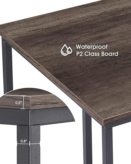 ivinta Computer Desk, Home Office Desk with Storage Shelves and Metal Frame for Living Room, Bedroom, Office, Whale (Brown, 55")