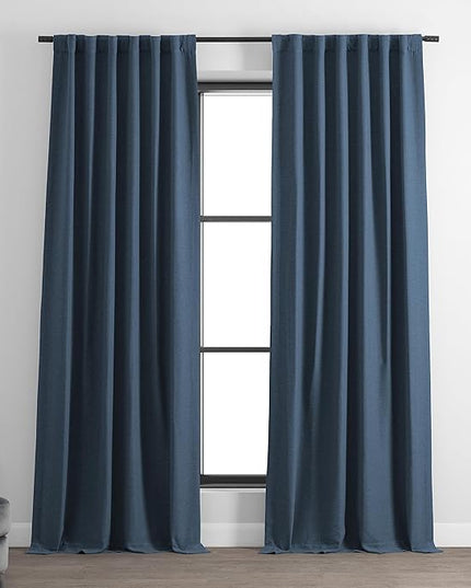 HPD Half Price Drapes Bellino Room Darkening Curtains 96 Inches Long Curtains for Bedroom & Living Room (1 Panel), 50W x 96L, Wild Blue