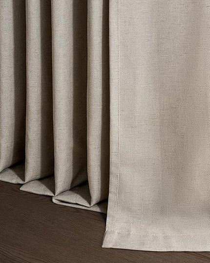 Topfinel 96 Inches Long Pinch Pleated Semi Sheer Curtains,Burlywood Blended Light Filtering Window Curtains 96 Length for Living Room Bedroom Pinch Pleat Drapes with Hooks 1 Panels 60" Wx96 L