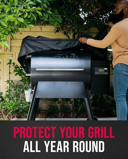 Grill Cover by Grillman, Black, 49 Inch, BBQ Outdoor Grill Covers, Charcoal & Gas Grills, Waterproof, Rip-Proof, Weather-Resistant, Anti-UV, Barbecue Cover for Weber, Genesis, Charbroil, Nexgrill, etc