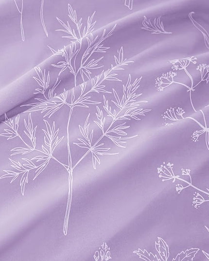Love's cabin Lavender Twin Comforter Set - Twin XL Size Comforter Set Dorm Bedding, 2 Pieces Cute Floral Bedding, Soft Reversible Flowers Comforter, 1 Comforter & 1 Pillow Sham