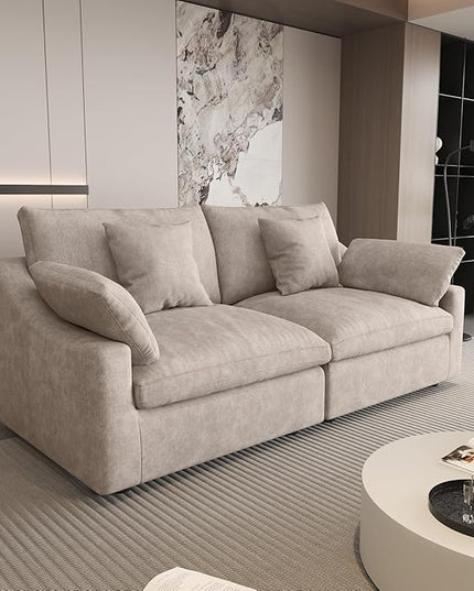 WJShome 83" Cloud Couch Sectional for Living Room, Down Filled Modular Sectional Sofa,Love Seat Sofas,Convertible Couch, Sofa Covers Washable&Replaceable,Khkai