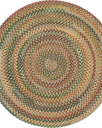Capel American Heritage Tan Multi 7' 0" Round Braided Rug