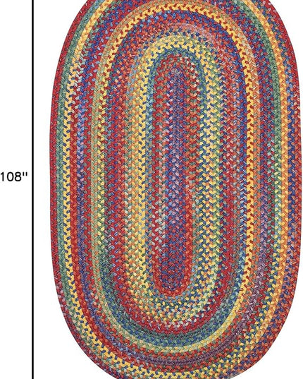 Capel American Heritage Multi 7' 0" X 9' 0" Oval Braided Rug