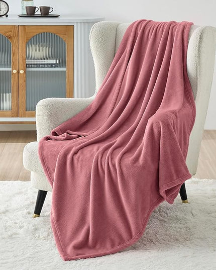 Bedsure GentleSoft Fleece Throw Blanket for Couch Dusty Rose - Lightweight Plush Fuzzy Cozy Soft Blankets and Throws for Sofa, 50x60 inches