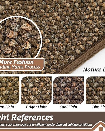 BEQHAUSE Dirt Trapper Door Mat 32" x 48", Non-Slip Washable Doormats Entrance Mat, Dirt Resistant and Absorbent Welcome Mat, Low Profile Floor Mats for Front Back Door and Entryway, Brown