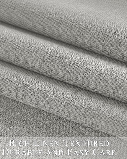 ChrisDowa 100% Blackout Light Grey Solid Curtains 45 Inches Long 2 Panels for Bedroom Living Room,Farmhouse Room Darkening Thermal Insulated Soundproof Grommet Top Window Treatment Drapes,52x45