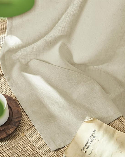 Joydeco Linen Curtains 72 Inch Length 2 Panels Set, Light Filtering Living Room Curtains (W52 x L72 Inch, Pistachio Shell)