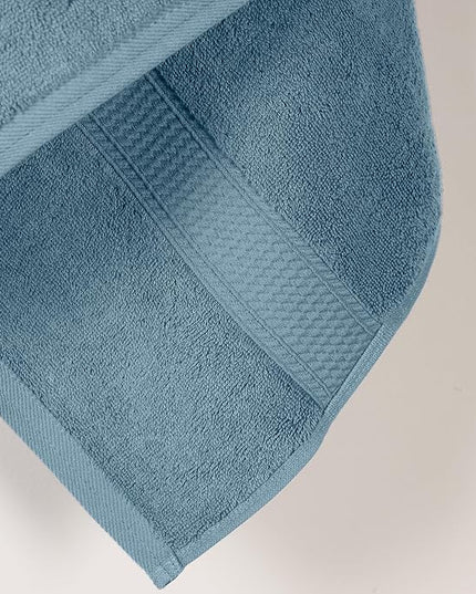 Superior Egyptian Cotton Pile Bath Towel Set of 2, Ultra Soft Luxury Towels, Thick Plush Essentials, Absorbent Heavyweight, Guest Bath, Hotel, Spa, Home Bathroom, Shower Basics, Denim Blue