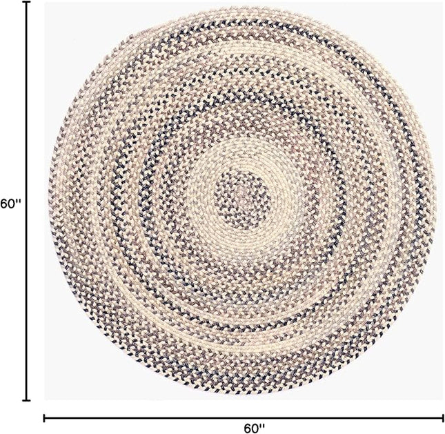Capel American Heritage Pewter 5' 0" Round Braided Rug
