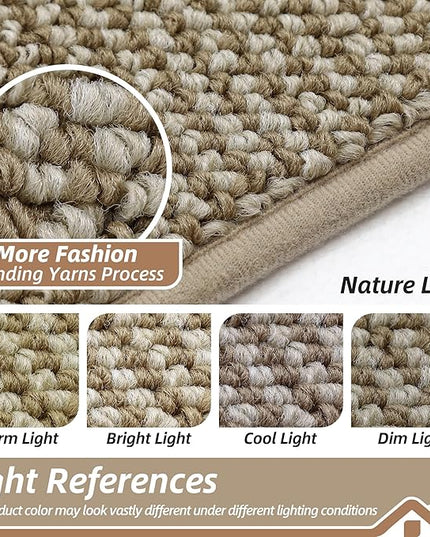 BEQHAUSE Dirt Trapper Door Mat 20" x 32", Non-Slip Washable Doormats Entrance Mat, Dirt Resistant and Absorbent Welcome Mat, Low Profile Floor Mats for Front Back Door and Entryway, Light Beige