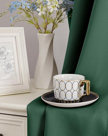 Simplebrand Ever Green Short Cafe Curtains 36 Inch Length 2 Panels Set, Half Window Grommet Privacy Drape Tiers for Kitchen, Thermal Insulated Room Darkening Curtains for Bathroom Shades, W40 x L36