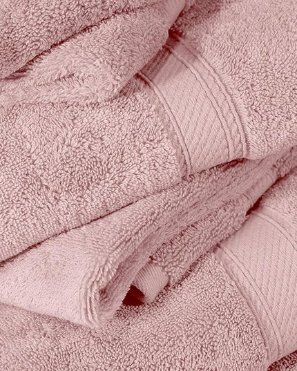Superior Egyptian Cotton Pile 6 Piece Towel Set, Includes 2 Bath, 2 Hand, 2 Face Towels/Washcloths, Ultra Soft Luxury Towels, Thick Plush Essentials, Guest Bath, Spa, Hotel Bathroom, Tea Rose