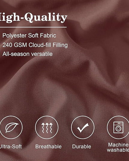 Monbix King Size Comforter Set - 7 Pieces Bed in a Bag King, Dark Red Bedding Sets with Comforter, All Seasons Down Alternative Comforter Bed Set with Sheets, Pillowcases & Shams