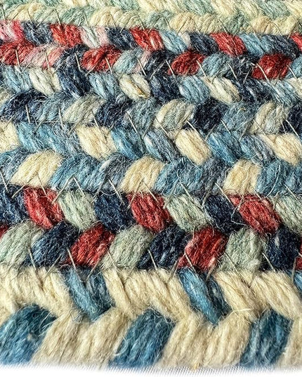 Capel American Heritage Barn Blue 3' 0" X 5' 0" Concentric Rectangle Braided Rug