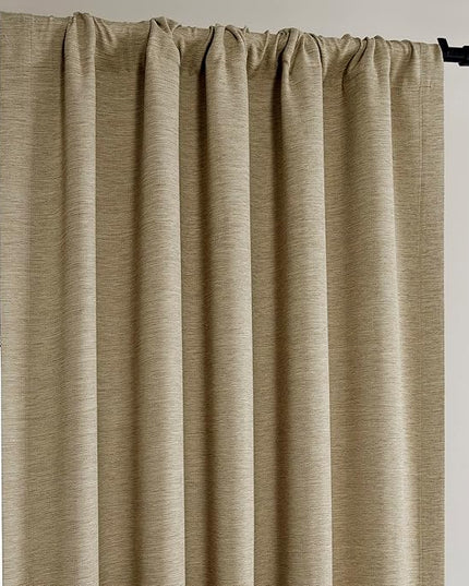 HPD Half Price Drapes Bellino Room Darkening Curtains 96 Inches Long Curtains for Bedroom & Living Room (1 Panel), 50W x 96L, Ginger