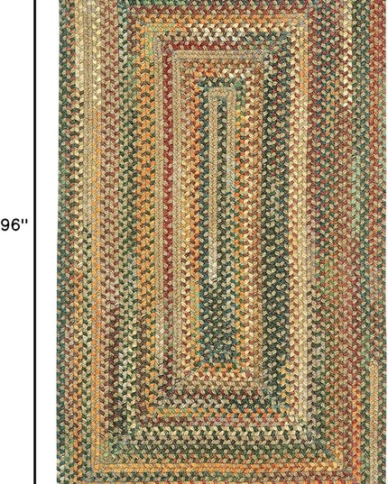 Capel American Heritage Tan Multi 5' 0" X 8' 0" Concentric Rectangle Braided Rug