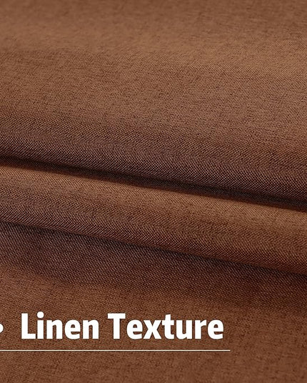 DUALIFE 90 Inch Rust Curtains Blackout Boho, Thermal Insulated Curtains for Summer Heat for Bedroom Living Room Linen Pleated Drapes 90 Inches Long Rod Pocket(50W x 90L x 2 Panels) Terracotta