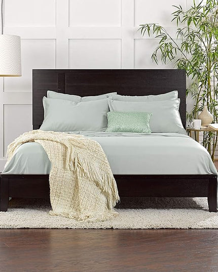 Pure Bamboo Short Queen Sheets for RV Camper (60"x75") - Genuine 100% Organic Viscose Derived from Bamboo Bed Sheet Set, Soft & Cooling, 2 Year Quality Promise (Short Queen, Sea Glass)