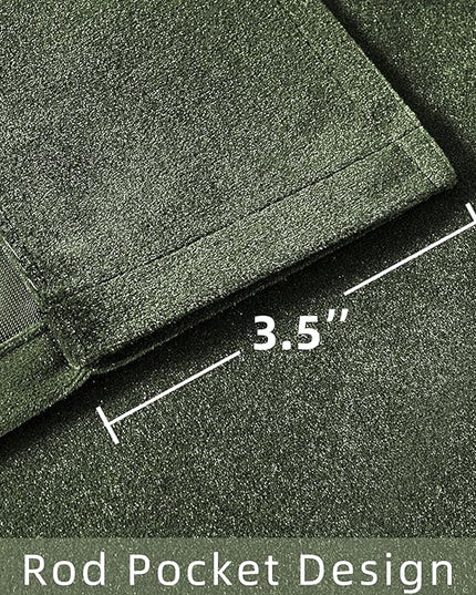 Joydeco Customized Velvet Curtains for Bedroom & Living Room, Heavy Duty Luxury Thermal Insulated Olive Green Velvet Curtains Rod Pocket 1 Panel, Custom Size