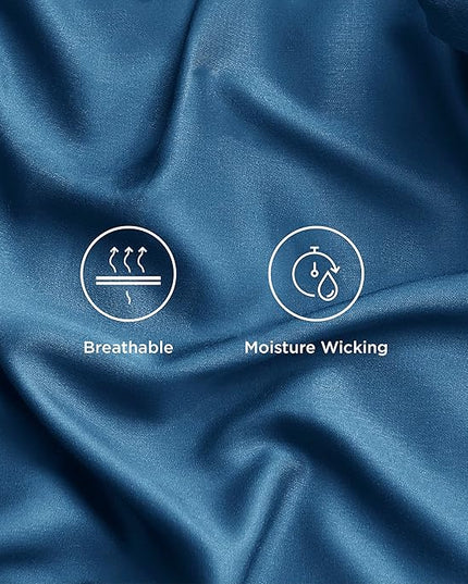 Bedsure King Size Sheets Set, Cooling Sheets for Hot Sleepers, Rayon Derived from Bamboo, Breathable & Soft, Deep Pocket Up to 16 Inches, Hotel Luxury Silky Bedding, Teal