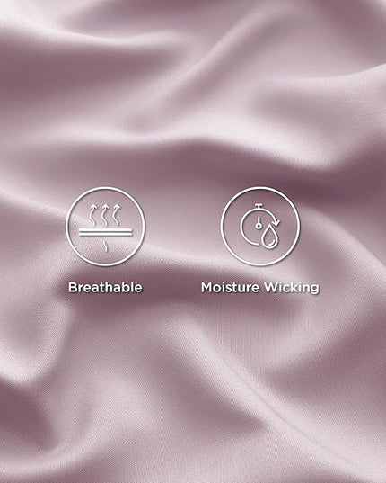 Bedsure King Size Sheets Set, Cooling Sheets for Hot Sleepers, Rayon Derived from Bamboo, Breathable & Soft, Deep Pocket Up to 16 Inches, Hotel Luxury Silky Bedding, Lavender